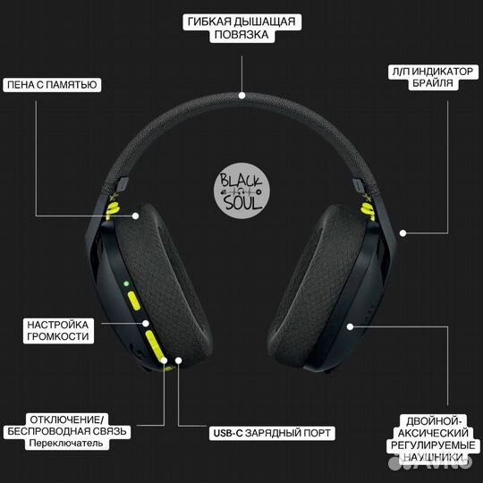 Наушники Logitech g435 черные