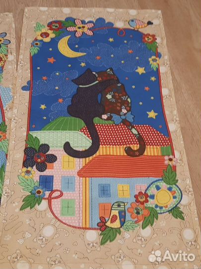 Комплект ярких полотенец рогожка