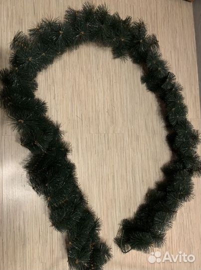 Еловая гирлянда 24 см, леска 80, 270 см, цвет зеле