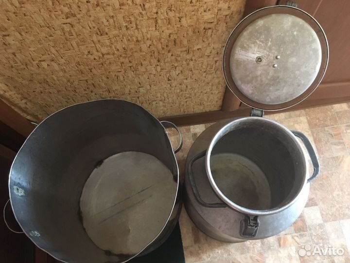 Бак из нержавейки б/у и фляга алюминиевая 38 л