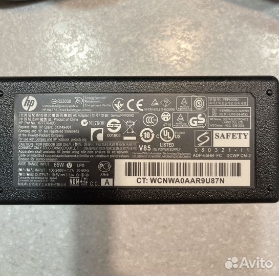 Блок питания для ноутбука hp 19.5V 3.33A