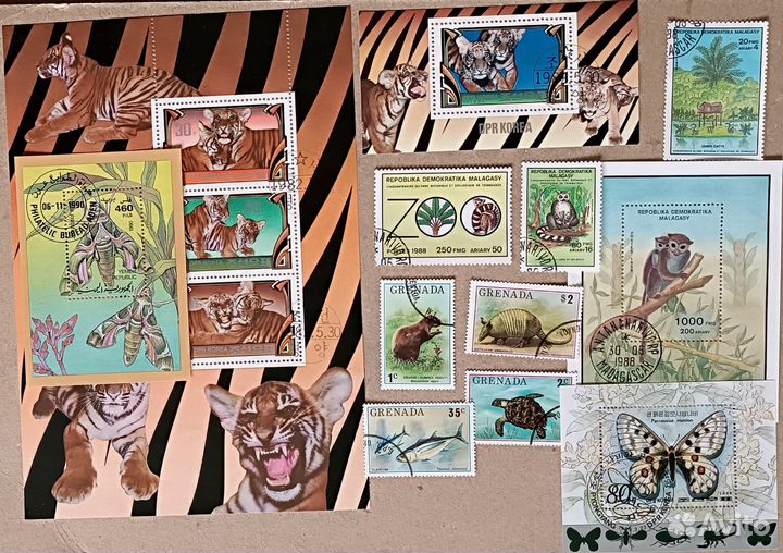 Марки флора и фауна гашёные