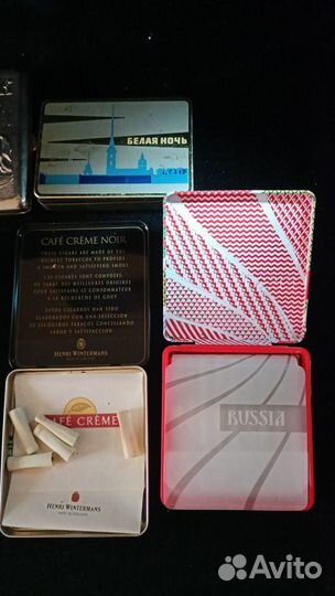 Портсигары, сигаретницы жестяные коробки