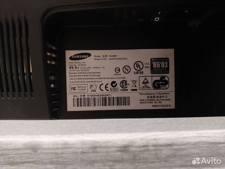 Монитор Samsung Syncmaster 2043BW