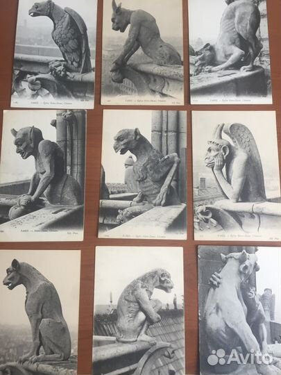 17 Старых открыток Париж Notre Dame Chimere