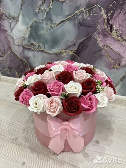 Букет из 55 мыльных роз, только под заказ