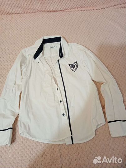 Рубашка школьная для мальчика белая рост128