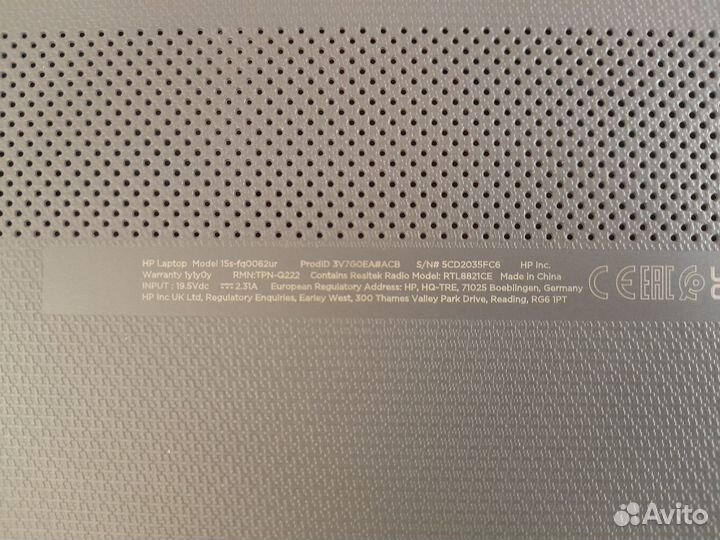 Ноутбук Hp laptop 15s-fq0062ur