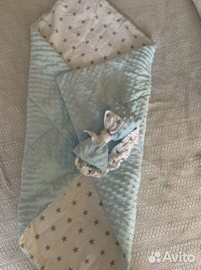 Набор бортиков и одеяльце конверт на выписку