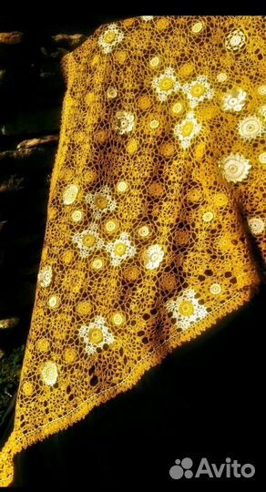 Платок шаль из льна