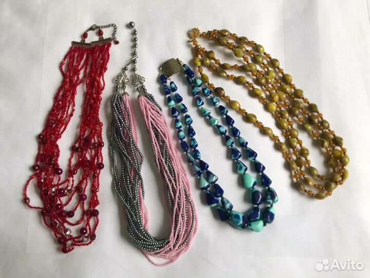 Бусы винтаж Чехия Индия Мурано много