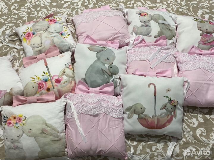 Бортики для детской кроватки для девочки