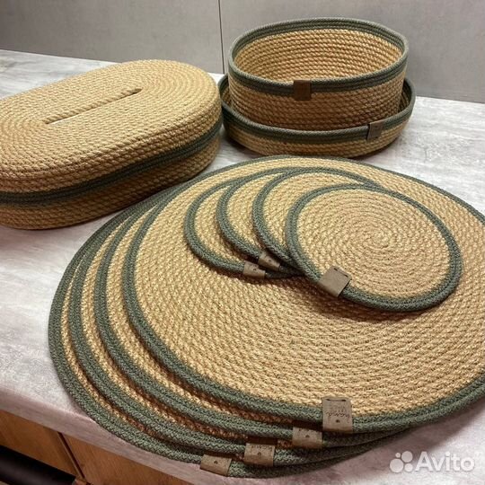 Сервировочный набор из джута