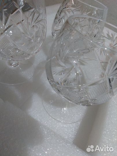 Бокалы, стопка, вазочка хрусталь
