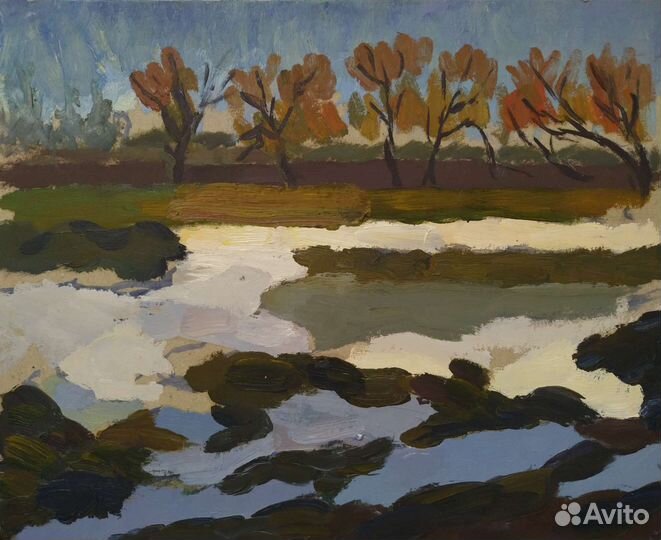 Картина маслом, этюд пейзаж