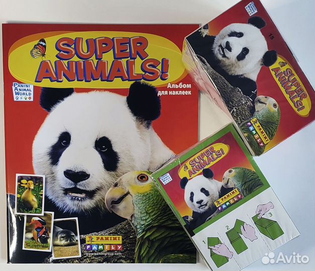 Альбом Panini Super Animals + 2 блока наклеек