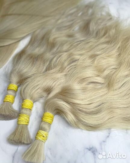 Волосы натуральные блонд
