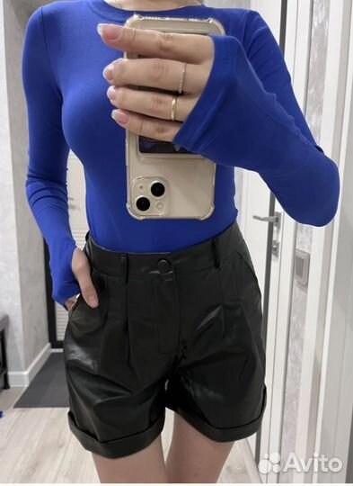 Шорты женские кожаные