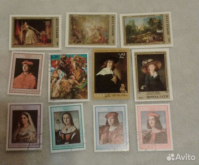 Марки почтовые живопись