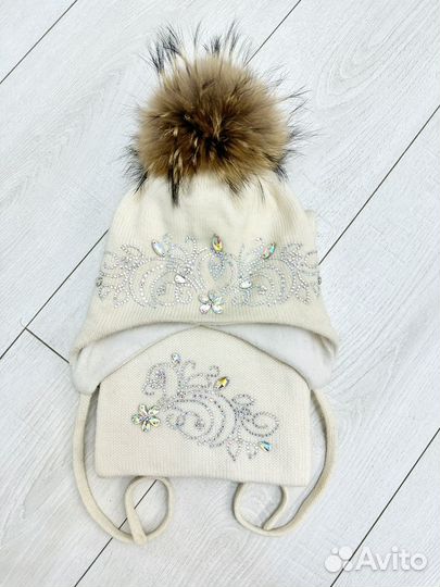 Детский комплект шапка с шарфом