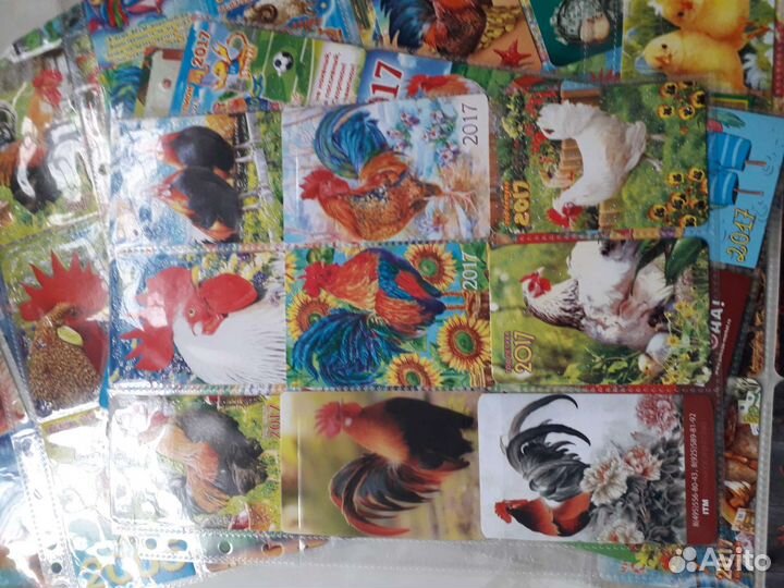 Календарики с петухами, курицами и цыплятами