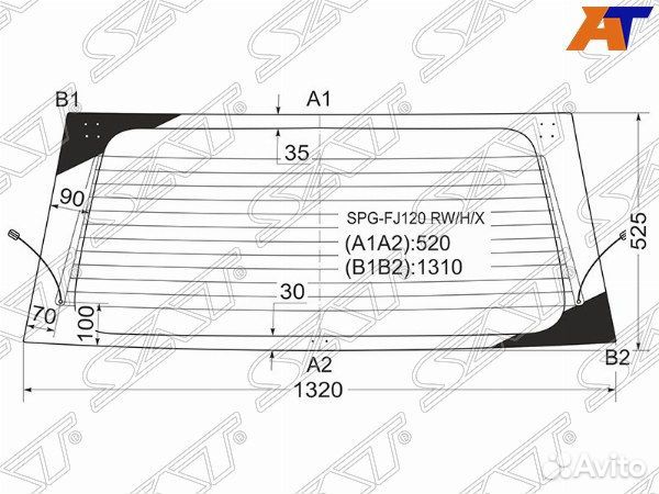 Стекло заднее toyota land cruiser prado