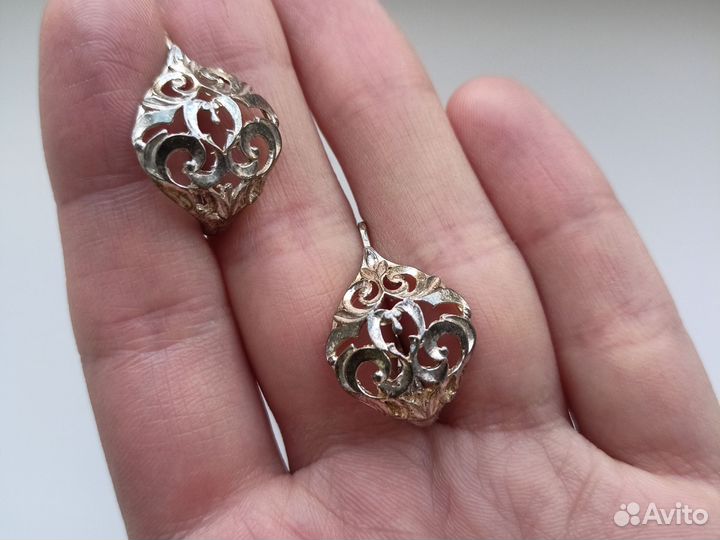 Серебряные серьги завитушки 925 проба