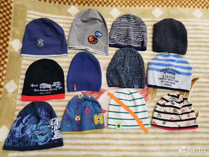 Шапки на мальчика, 4-9 лет (50-52-54)