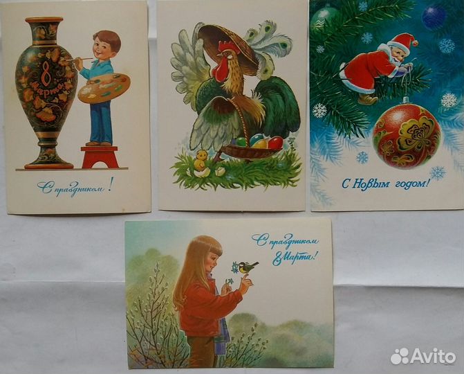 Открытки худ. В.Зарубина, Новогодние СССР