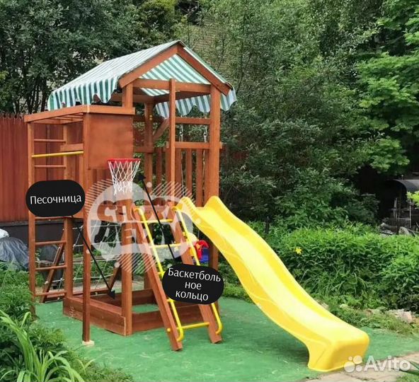 Детская площадка деревянная для дачи