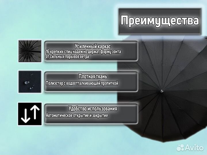 Зонт складной Umbrella чёрный