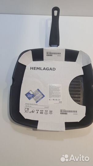 Хемлагад Сковорода для гриля новая, 28x28 см