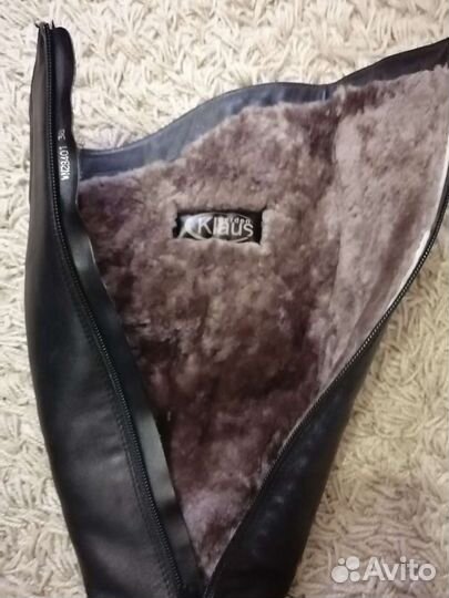 Сапоги зимние кожаные