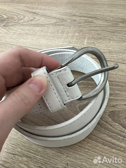 Ремень женский натуральная кожа белый