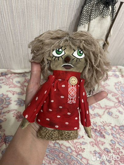 Кукла текстильная Баба яга и Кузя