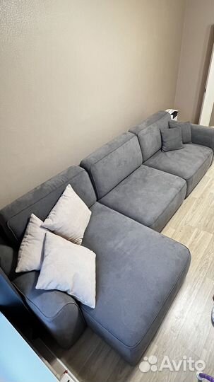 Диван раскладной большой серый для гостиной