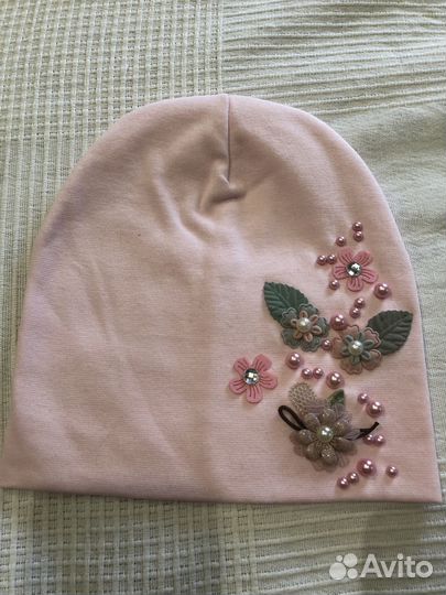 Шапка для девочки 3 - 7 лет (50-54) хлопок