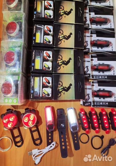 Велосипедные Красные фонари 3 вида + Передние ф