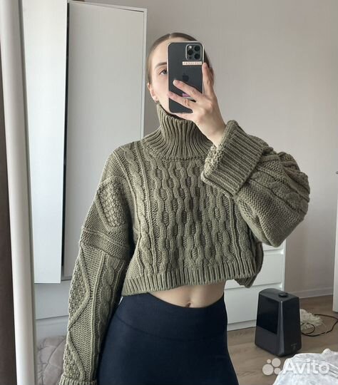 Кроп свитер