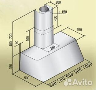 Вытяжка ilve AG-70/A antiq.white