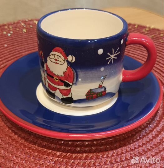 Чайный сервиз новогодний на подставке