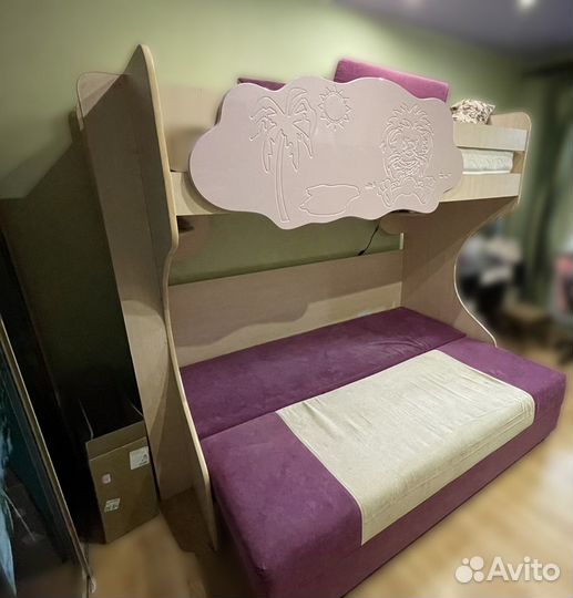 Двухъярусная кровать с диваном бу