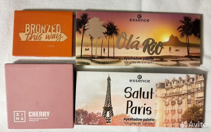 Палетки теней essence, guerlain, smashbox