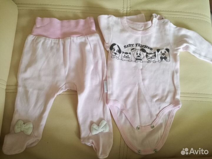 Одежда на девочку от 0-6 мес. пакетом