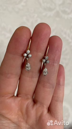 Золотые серьги СССР 750проба