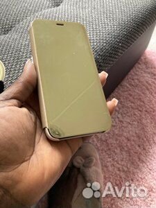 Зеркальный флип-чехол для Samsung A8 2018 Gold