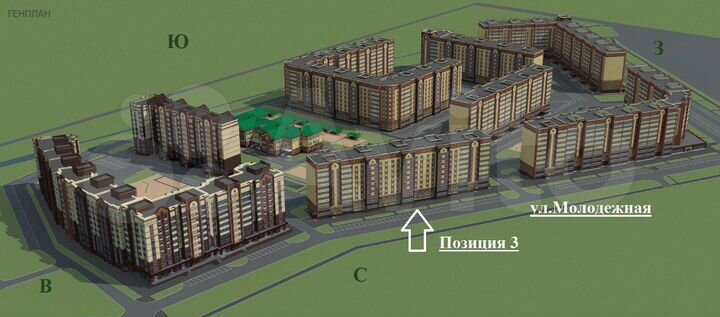 3-к. квартира, 73 м², 3/9 эт.