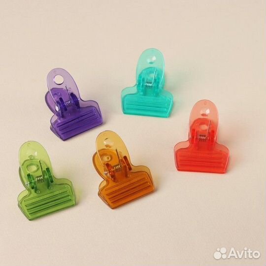 Набор зажимов для пакетов, 5,54 см, 5 шт, цвет мик