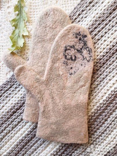 Варежки валяные из итальянского мериноса