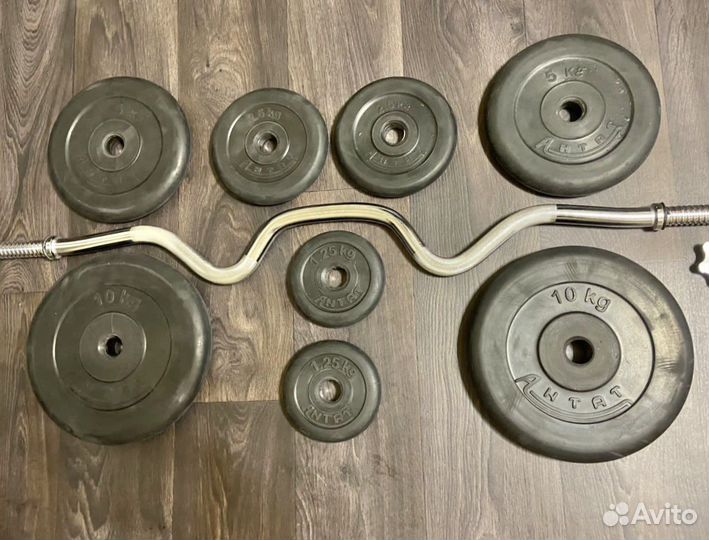 Штанги сильноизогнутые от 22,5кг до 75кг новые